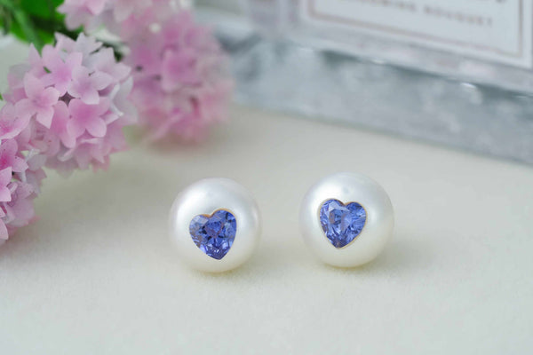 《CCFURINA》Pearl's Wish Original Natural Pearls with Diamond Birthstone Earrings(AA)