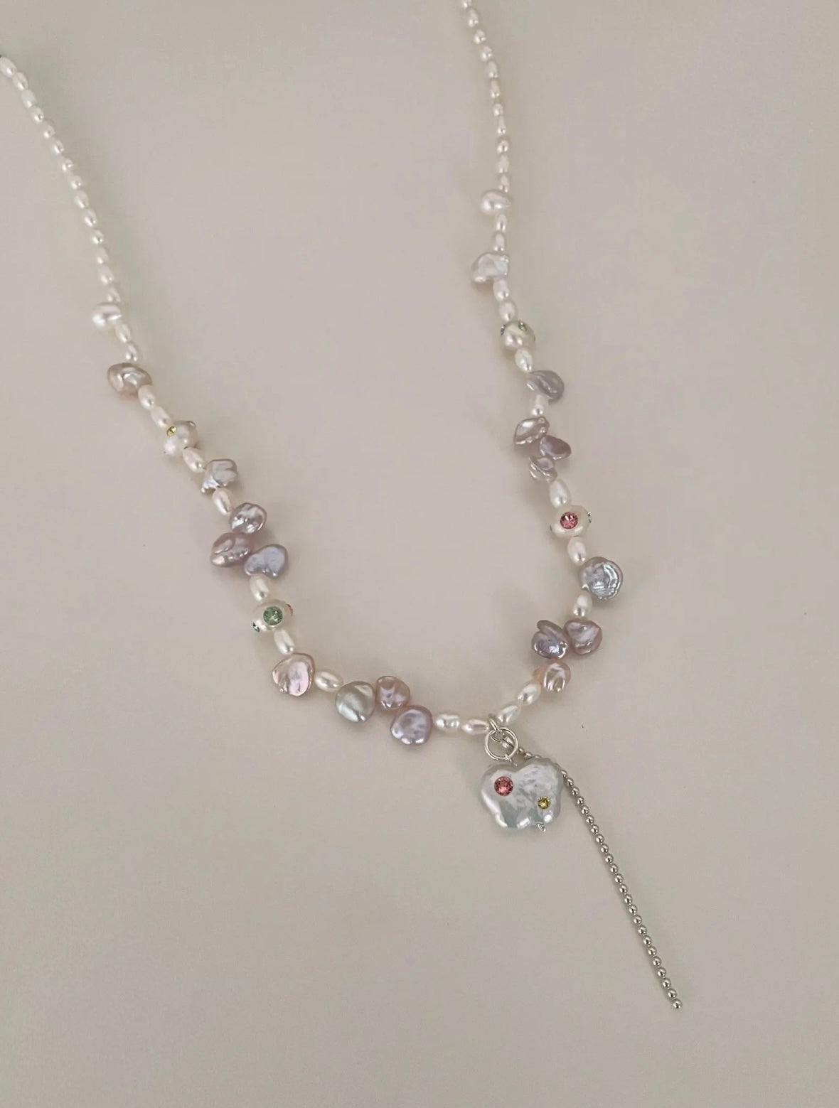 《CCFURINA》 Original maiden heart pink petals, natural butterfly Baroque necklace 925S silver, bracelet length about 40+5cm (hand size can be customized) inset high-grade zircon, personality fairy style