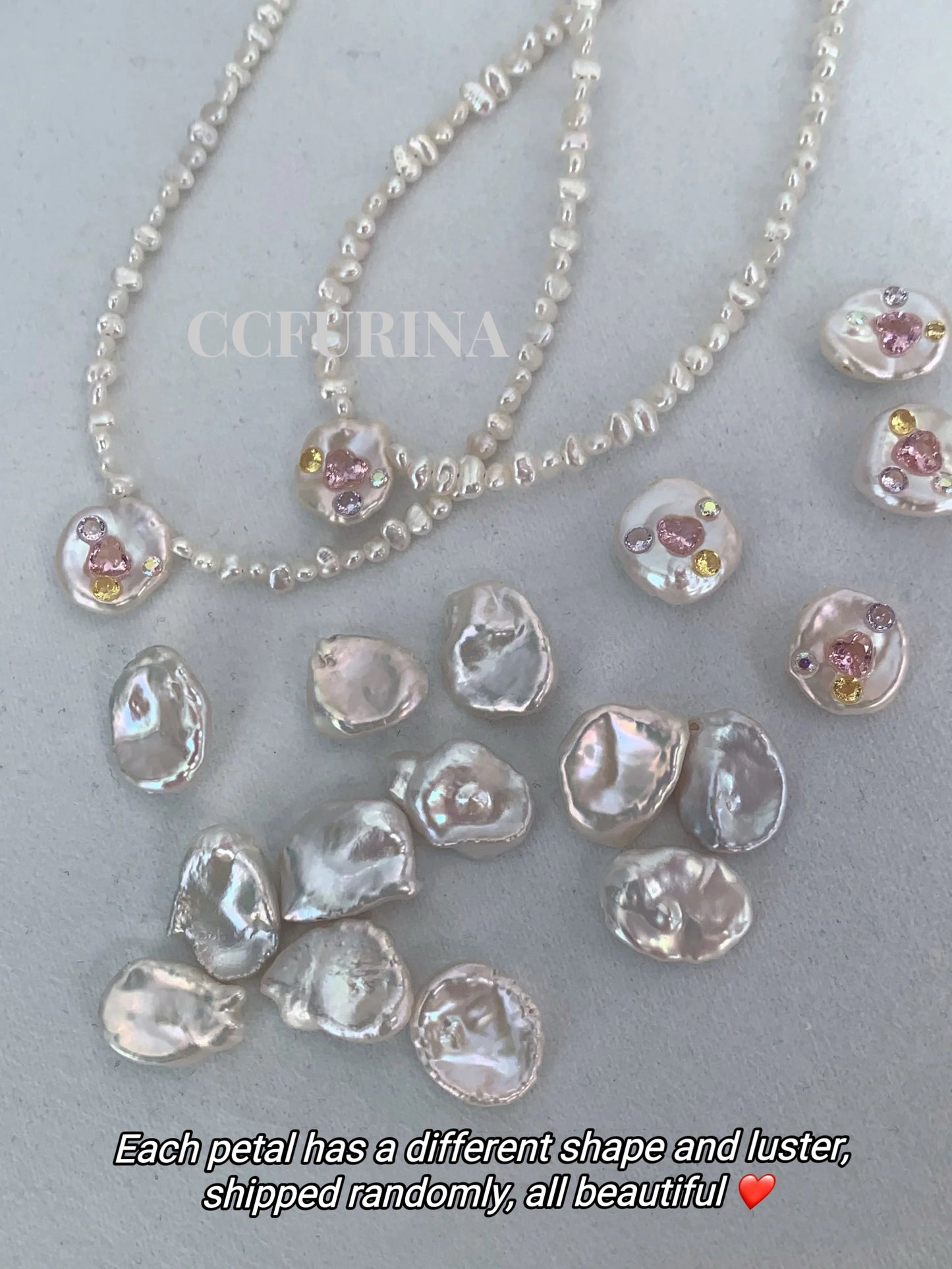 《CCFURINA》Baroque Petal Dazzle Pearl Necklace