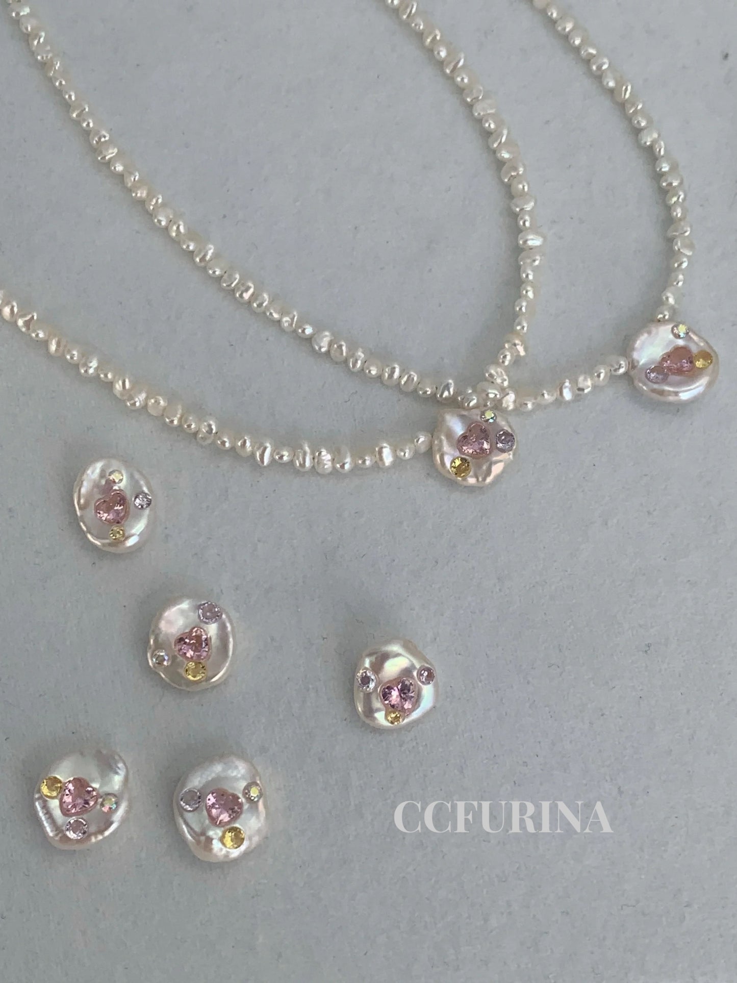 《CCFURINA》Baroque Petal Dazzle Pearl Necklace