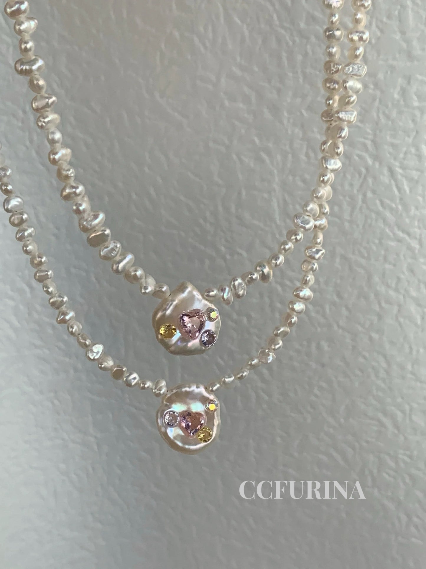 《CCFURINA》Baroque Petal Dazzle Pearl Necklace