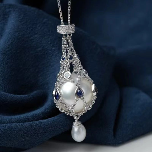 《CCFURINA》Lucky bag S925 Sterling Silver Pearl Pendant(Pearls not included)