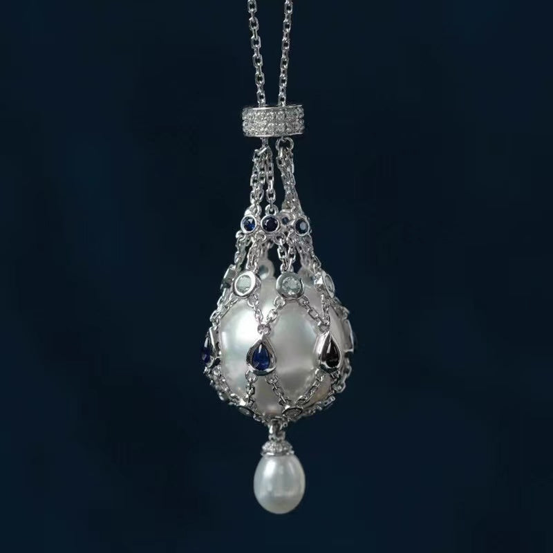 《CCFURINA》Lucky bag S925 Sterling Silver Pearl Pendant(Pearls not included)