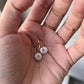 Original hand-carved button pearl ear clips