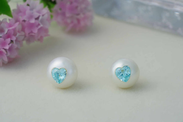 《CCFURINA》Pearl's Wish Original Natural Pearls with Diamond Birthstone Earrings(AA)