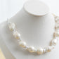 《CCFURINA》Floral series Pearl necklace white light, Baroque petal pearl