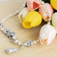 Flower Series Pearl Necklace blue gray light, Baroque petal pearl