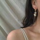 《CCFURINA》Natural Baroque Pearl Tassel Asymmetrical Earrings