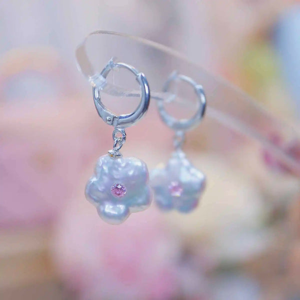 《CCFURINA》Starry Pearl Powder Stone Earrings (AA)