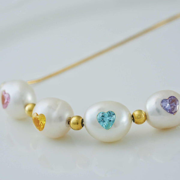 《CCFURINA》Candy's Allure Original Natural Baroque Pearls and Diamonds Necklace(AA)