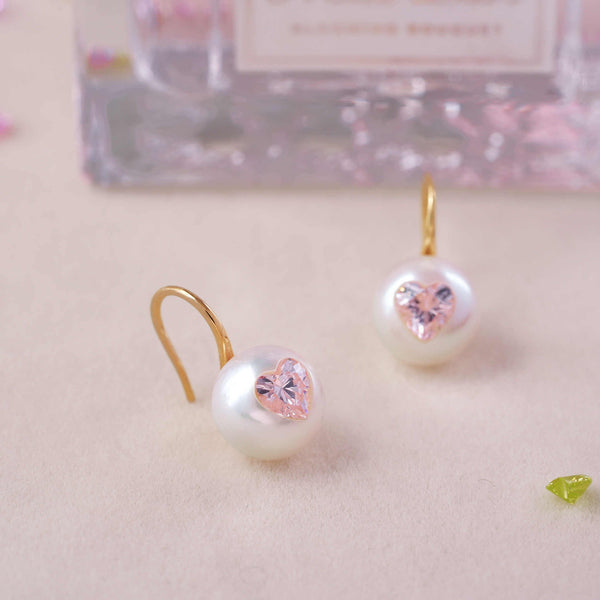 《CCFURINA》Blossom's Tears Original Natural Baroque Pearls and Diamonds Ear Hooks(AA)