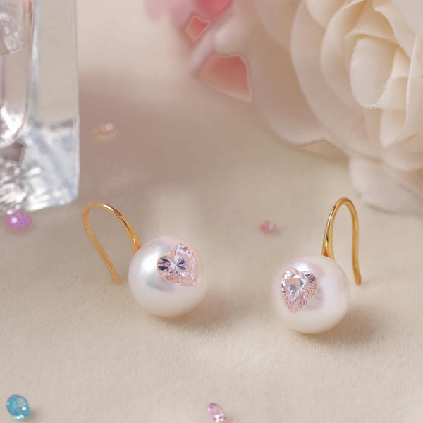 《CCFURINA》Blossom's Tears Original Natural Baroque Pearls and Diamonds Ear Hooks(AA)