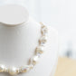 《CCFURINA》Floral series Pearl necklace white light, Baroque petal pearl