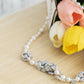 Flower Series Pearl Necklace blue gray light, Baroque petal pearl