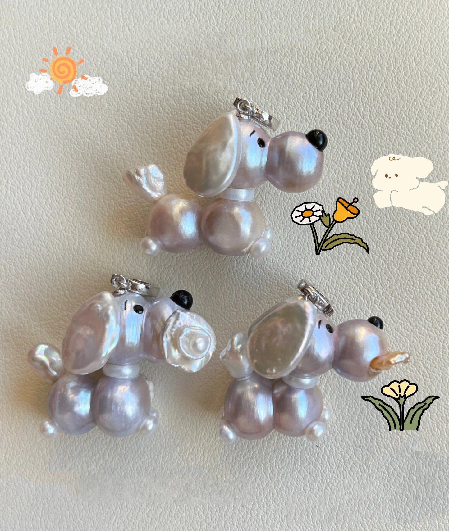 《CCFURINA》A Puppy Baroque Shaped Pearl Pendant Brooch Natural Freshwater Pearl