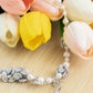 Flower Series Pearl Necklace blue gray light, Baroque petal pearl