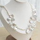 Floral series Pearl necklace white light, Baroque petal pearl